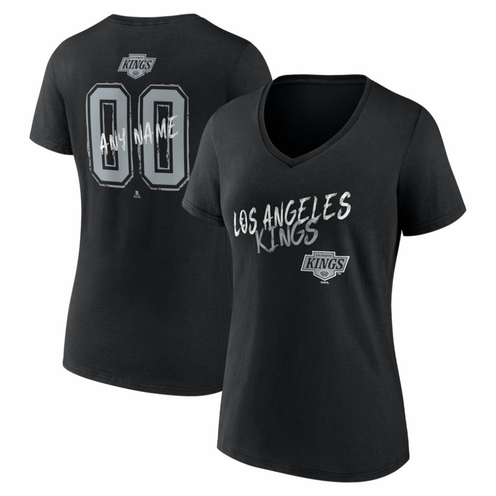 Los Angeles Kings Women's Hustle Personalized Name & Number V-Neck T-Shirt For Sale