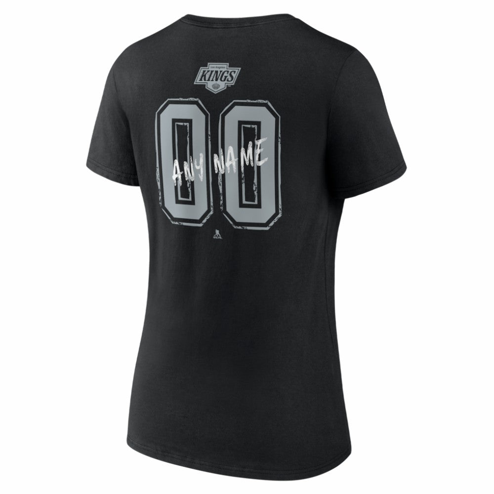 Los Angeles Kings Women's Hustle Personalized Name & Number V-Neck T-Shirt For Sale
