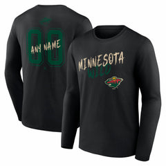 Minnesota Wild Hustle Personalized Name & Number Long Sleeve T-Shirt On Sale