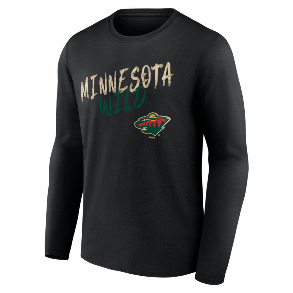 Minnesota Wild Hustle Personalized Name & Number Long Sleeve T-Shirt On Sale