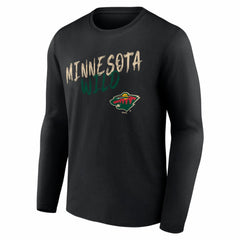 Minnesota Wild Hustle Personalized Name & Number Long Sleeve T-Shirt On Sale