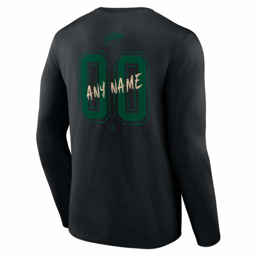 Minnesota Wild Hustle Personalized Name & Number Long Sleeve T-Shirt On Sale