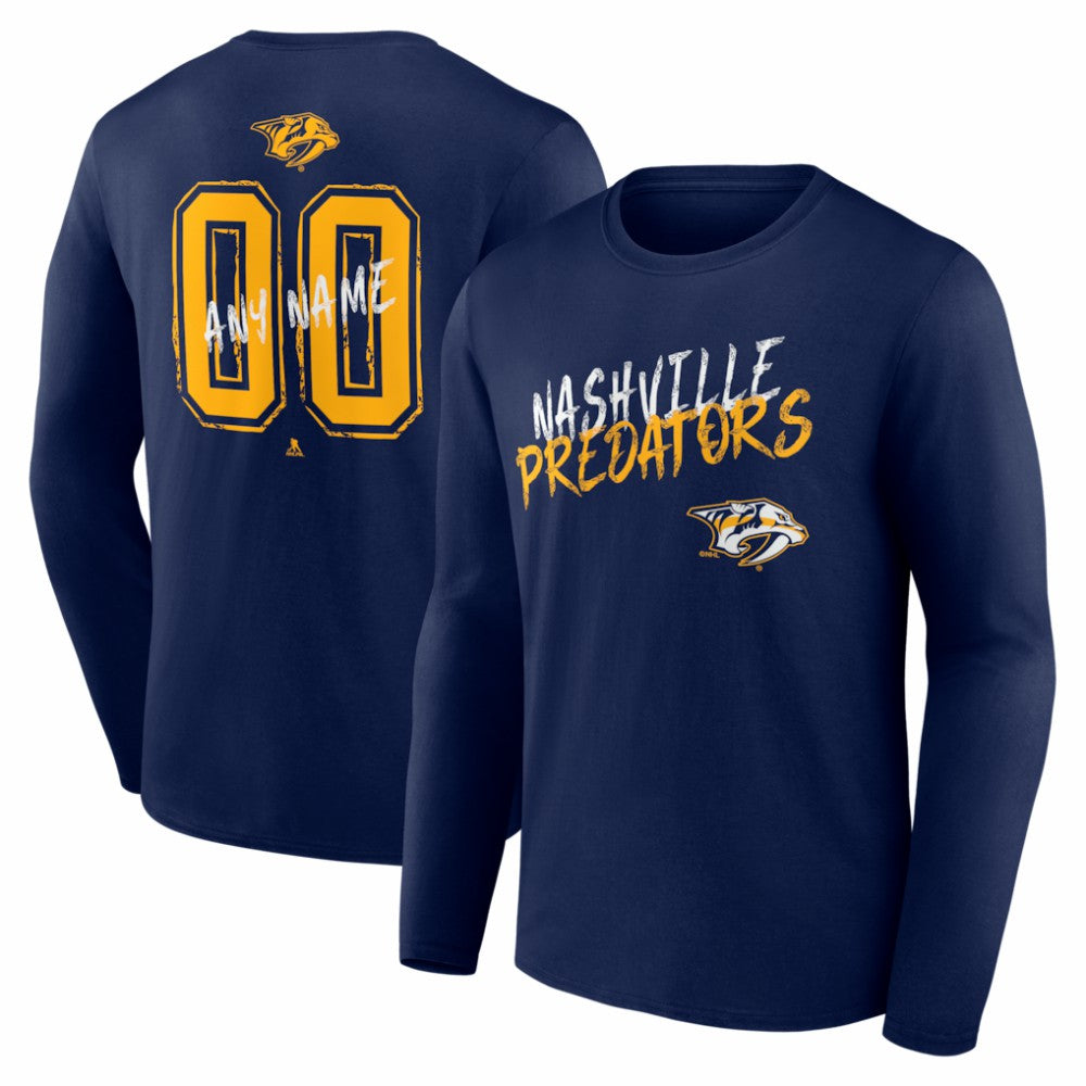 Nashville Predators Hustle Personalized Name & Number Long Sleeve T-Shirt For Sale