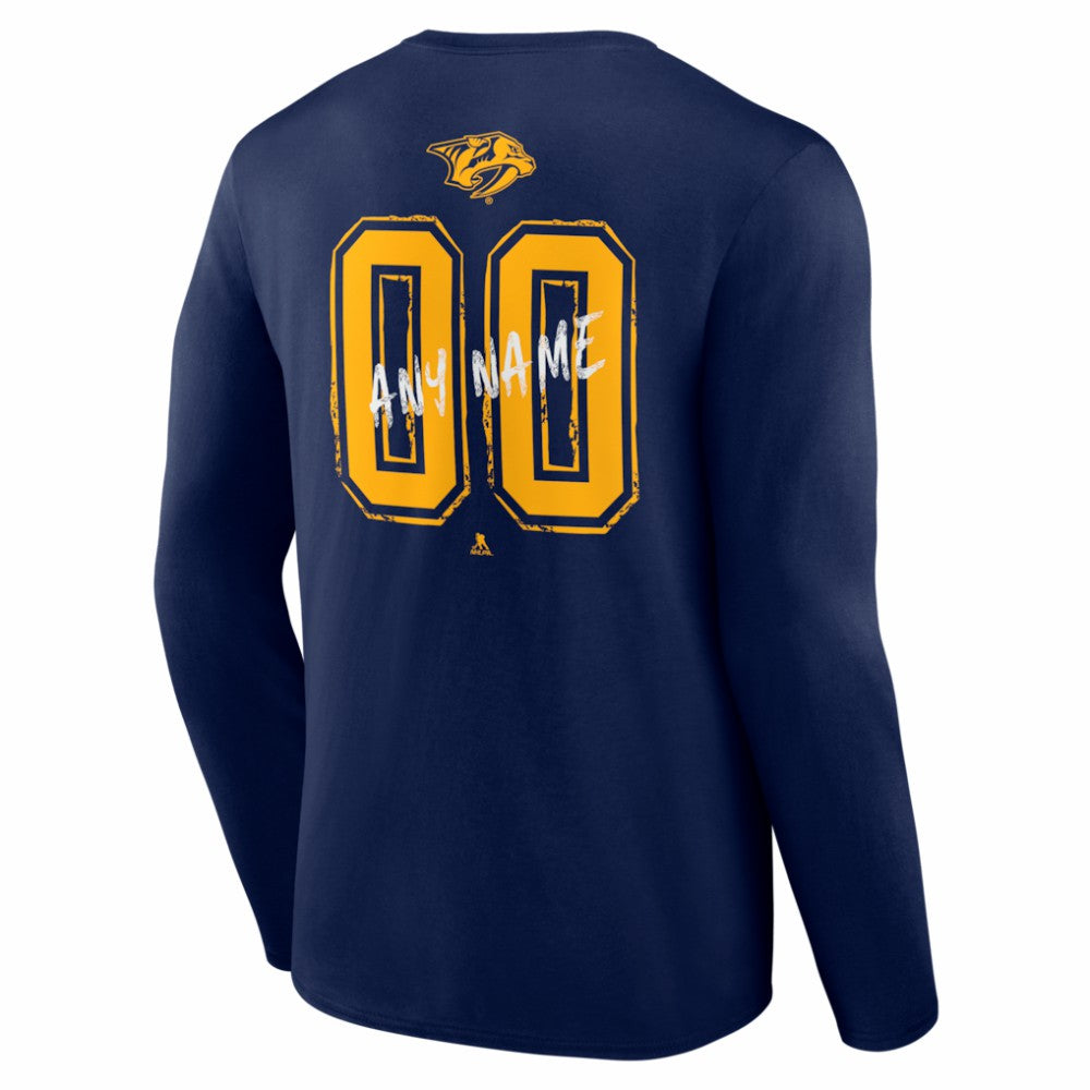 Nashville Predators Hustle Personalized Name & Number Long Sleeve T-Shirt For Sale