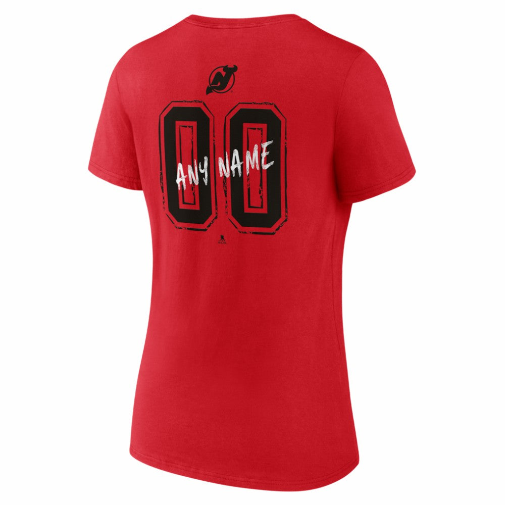 New Jersey Devils Women's Hustle Personalized Name & Number V-Neck T-Shirt Outlet