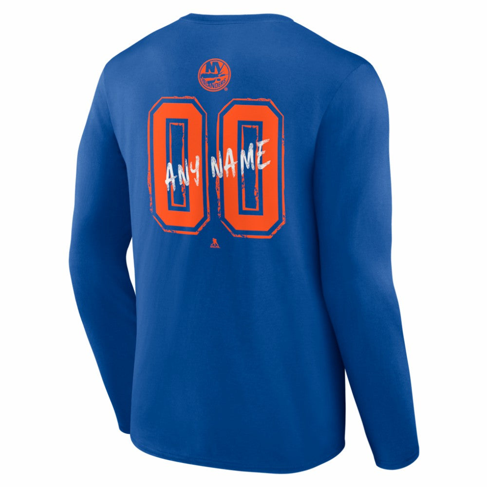 New York Islanders Hustle Personalized Name & Number Long Sleeve T-Shirt For Sale