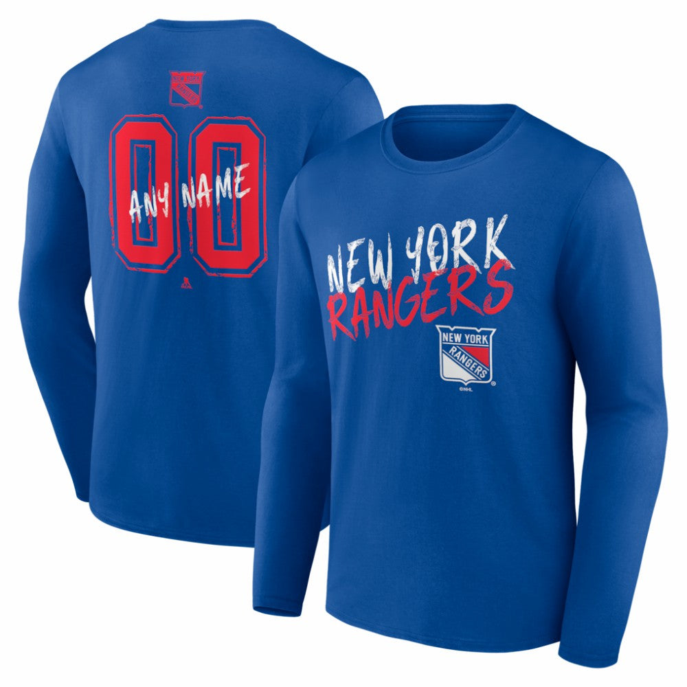 New York Rangers Hustle Personalized Name & Number Long Sleeve T-Shirt Discount