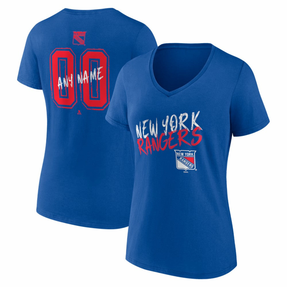 New York Rangers Women's Hustle Personalized Name & Number V-Neck T-Shirt Online