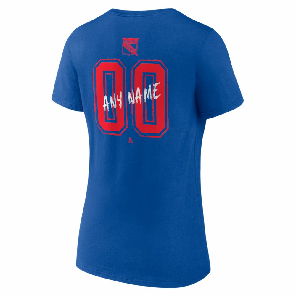 New York Rangers Women's Hustle Personalized Name & Number V-Neck T-Shirt Online