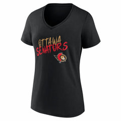 Ottawa Senators Women's Hustle Personalized Name & Number V-Neck T-Shirt For Sale