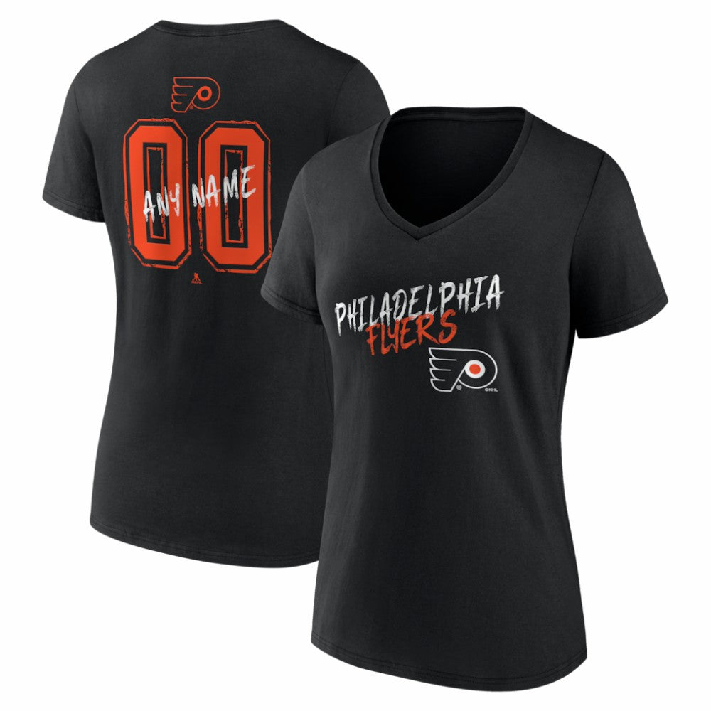 Philadelphia Flyers Women's Hustle Personalized Name & Number V-Neck T-Shirt On Sale