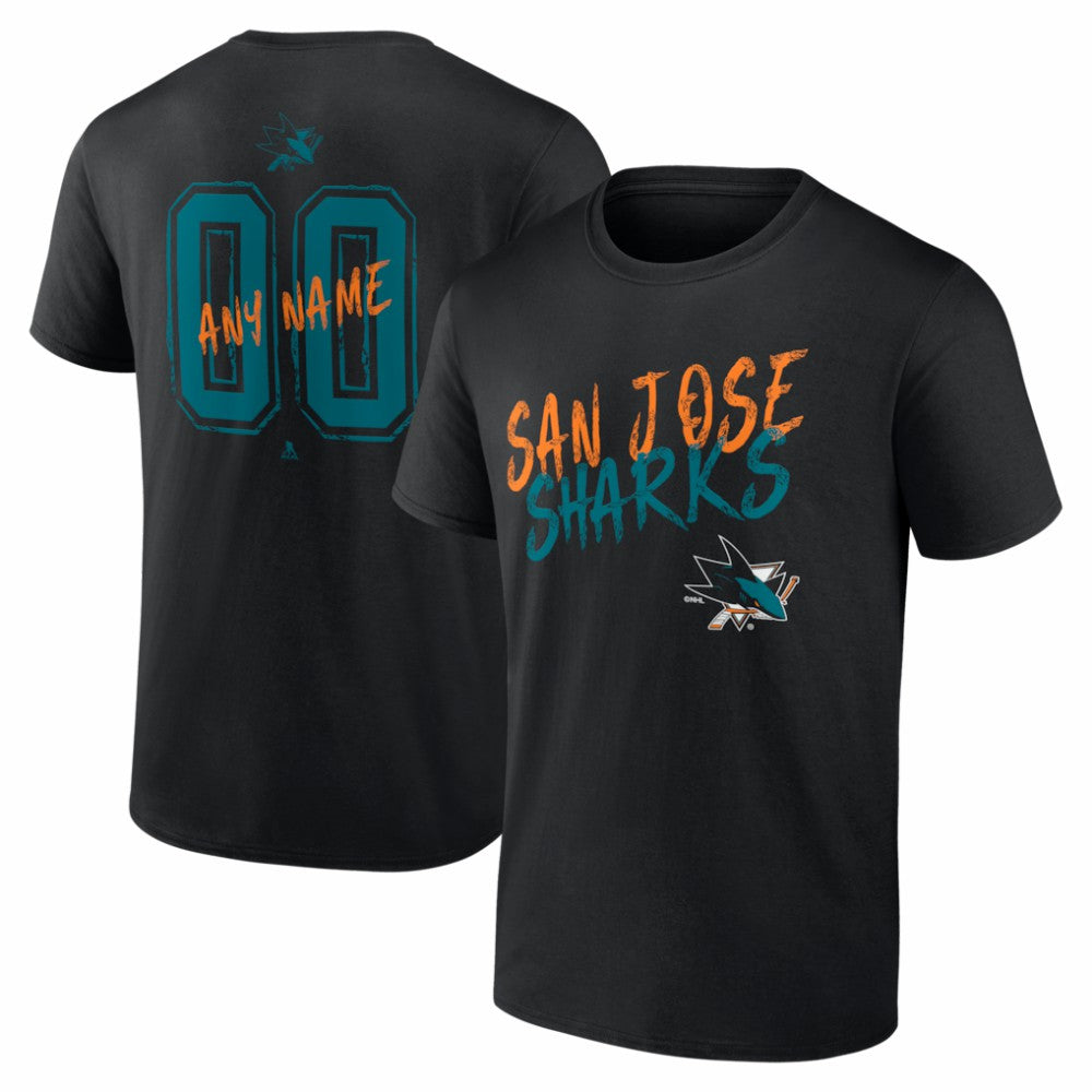 San Jose Sharks Big & Tall Hustle Personalized Name & Number T-Shirt For Sale