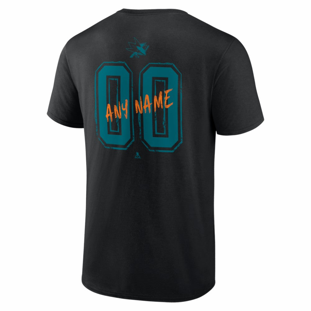 San Jose Sharks Big & Tall Hustle Personalized Name & Number T-Shirt For Sale