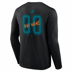 San Jose Sharks Hustle Personalized Name & Number Long Sleeve T-Shirt Discount