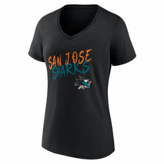 San Jose Sharks Women's Hustle Personalized Name & Number V-Neck T-Shirt Discount