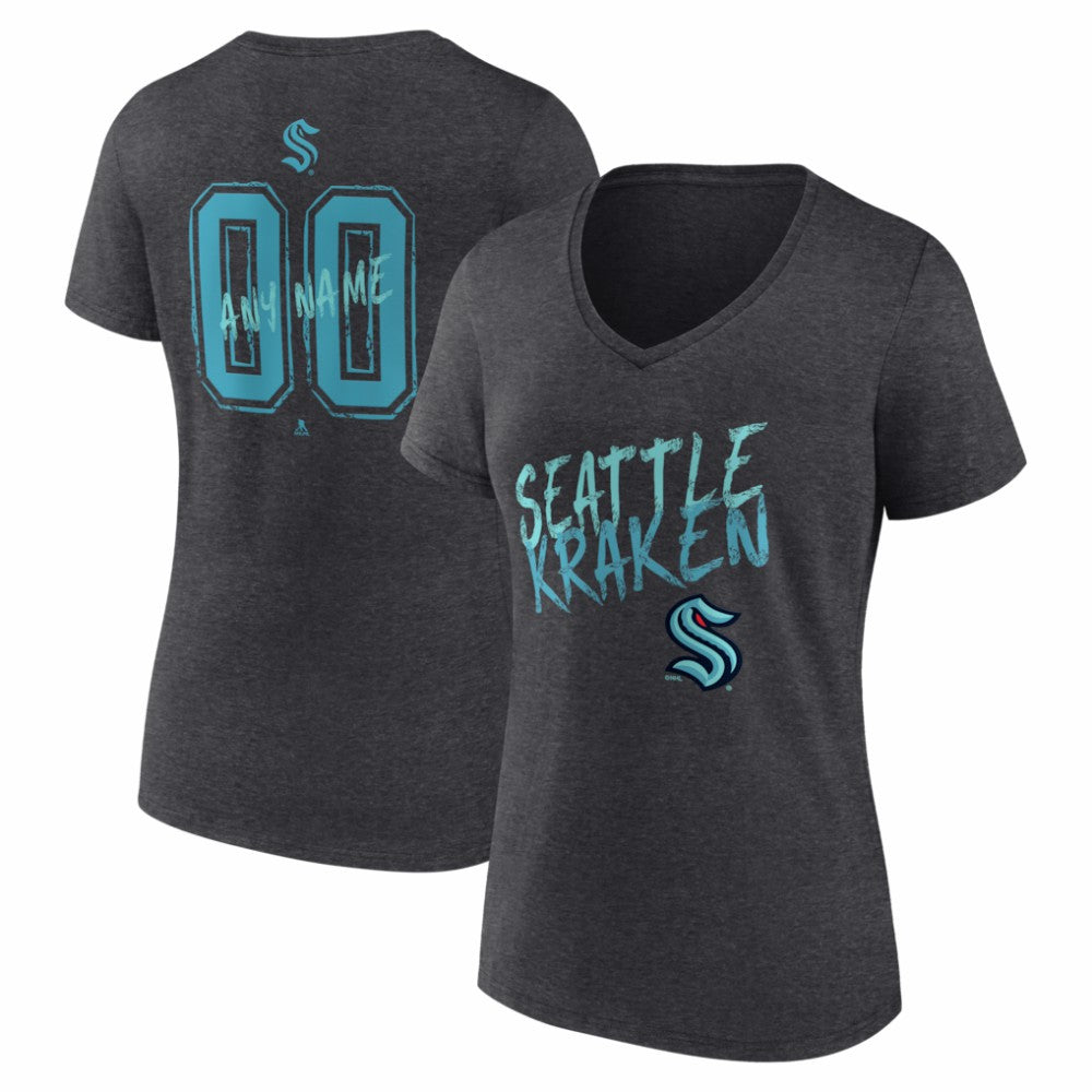 Seattle Kraken Women's Hustle Personalized Name & Number V-Neck T-Shirt Discount