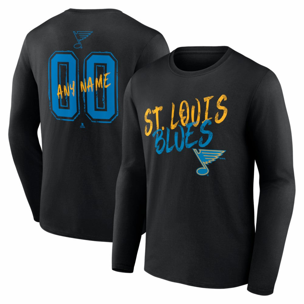St. Louis Blues Hustle Personalized Name & Number Long Sleeve T-Shirt Discount