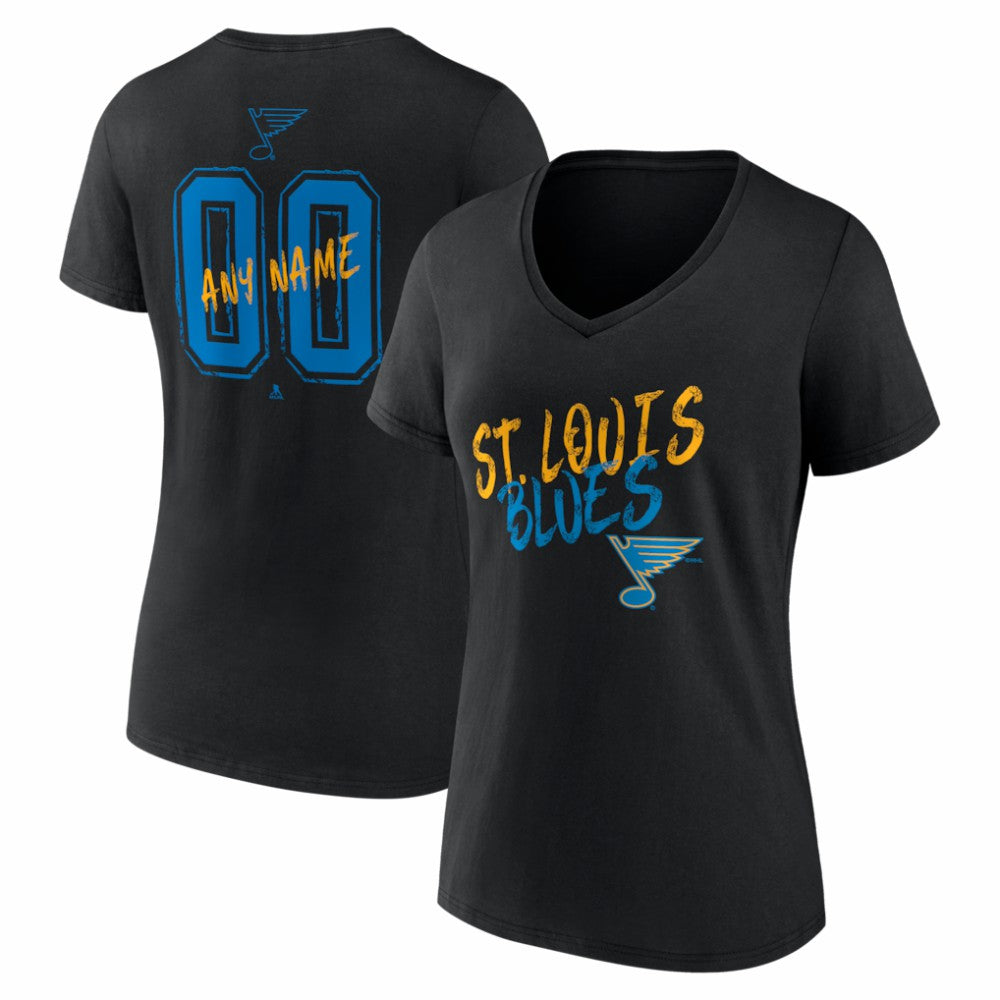 St. Louis Blues Women's Hustle Personalized Name & Number V-Neck T-Shirt Outlet