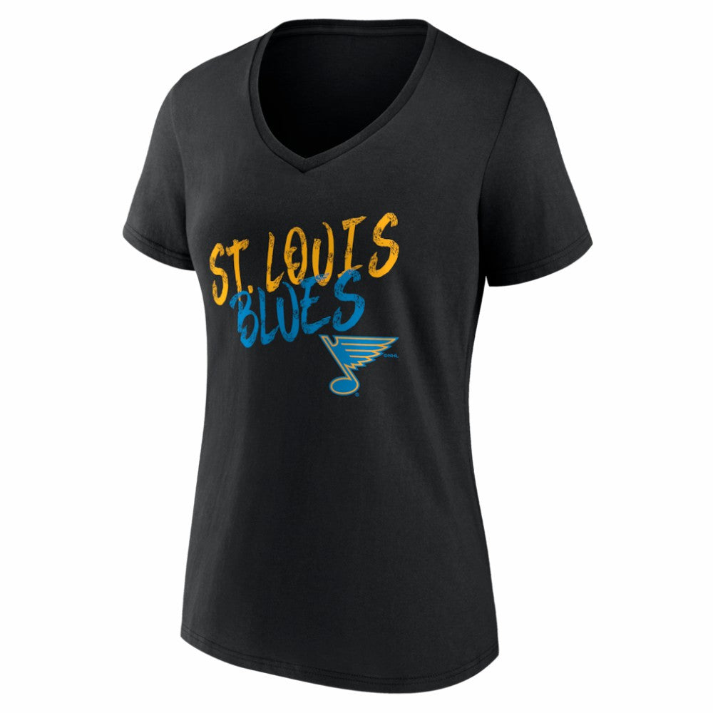 St. Louis Blues Women's Hustle Personalized Name & Number V-Neck T-Shirt Outlet