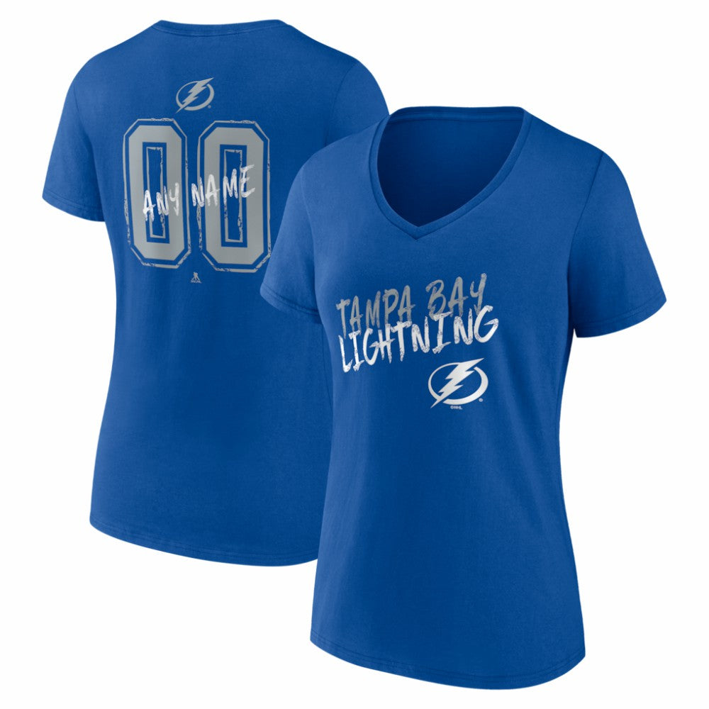 Tampa Bay Lightning Women's Hustle Personalized Name & Number V-Neck T-Shirt For Sale