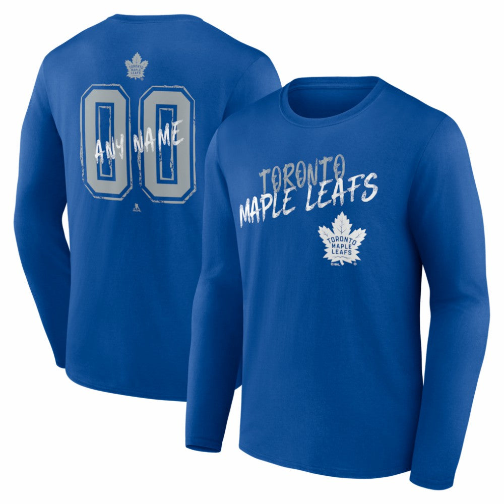 Toronto Maple Leafs Hustle Personalized Name & Number Long Sleeve T-Shirt On Sale