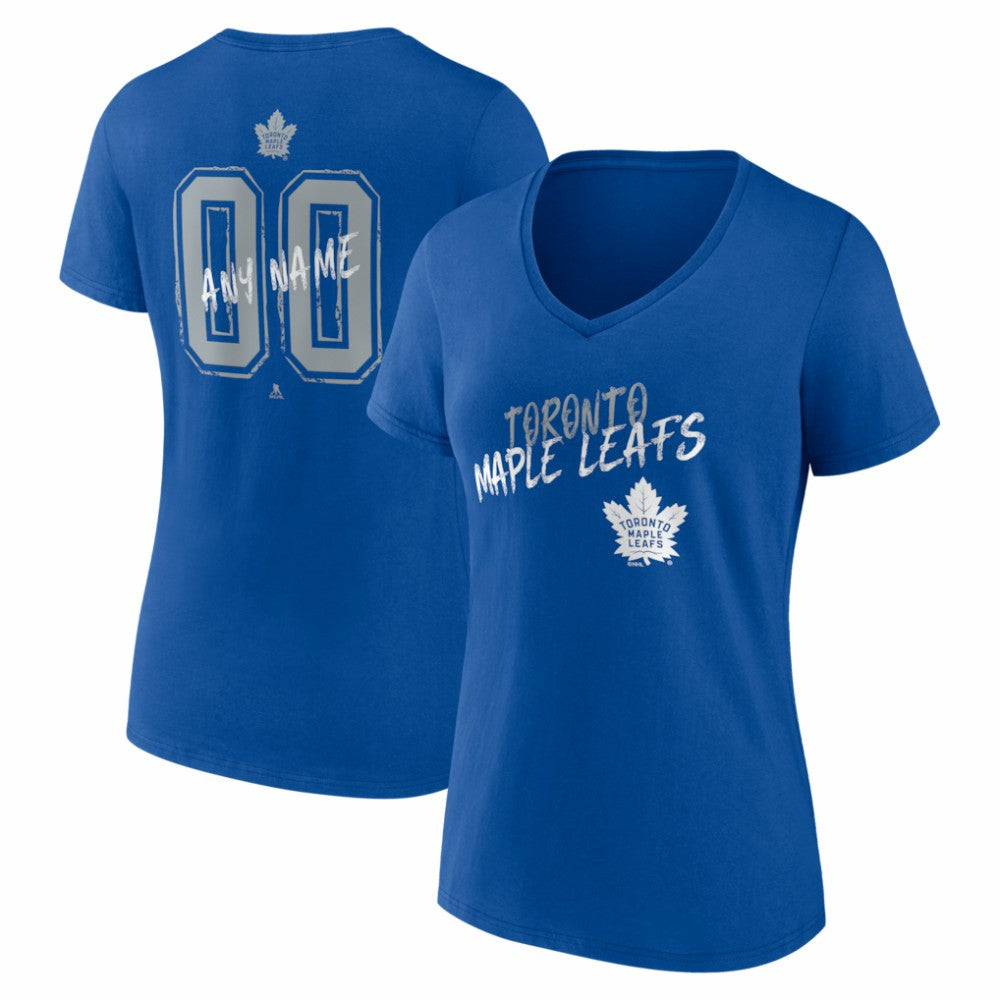 Toronto Maple Leafs Women's Hustle Personalized Name & Number V-Neck T-Shirt On Sale