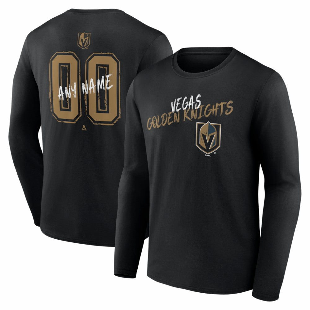 Vegas Golden Knights Hustle Personalized Name & Number Long Sleeve T-Shirt Online