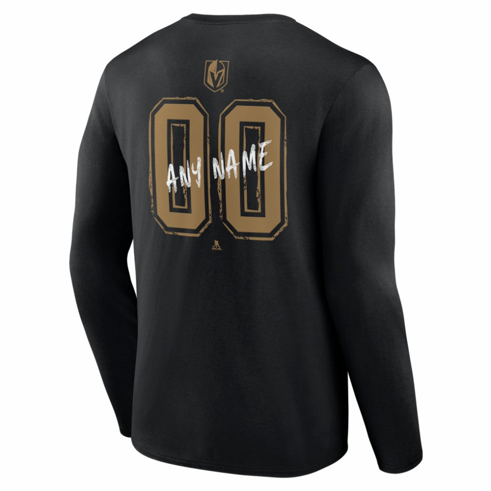 Vegas Golden Knights Hustle Personalized Name & Number Long Sleeve T-Shirt Online