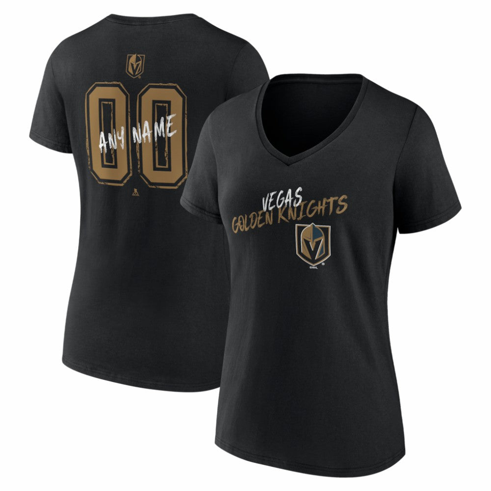 Vegas Golden Knights Women's Hustle Personalized Name & Number V-Neck T-Shirt Online