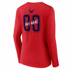 Washington Capitals Women's Hustle Personalized Name & Number Long Sleeve V-Neck T-Shirt For Sale