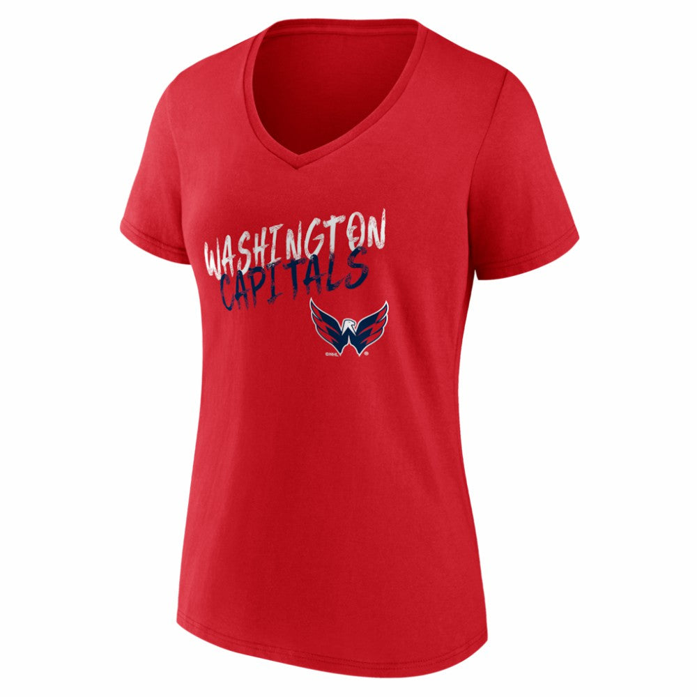 Washington Capitals Women's Hustle Personalized Name & Number V-Neck T-Shirt Sale