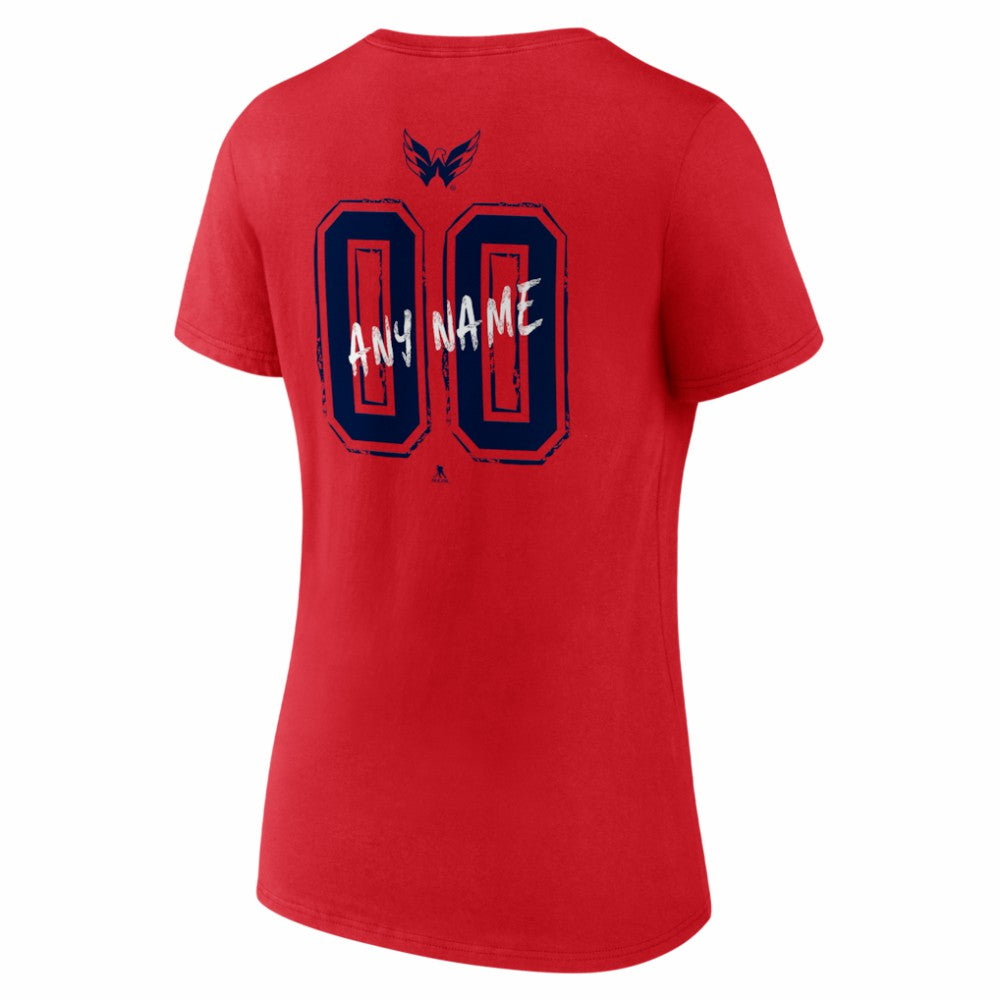 Washington Capitals Women's Hustle Personalized Name & Number V-Neck T-Shirt Sale
