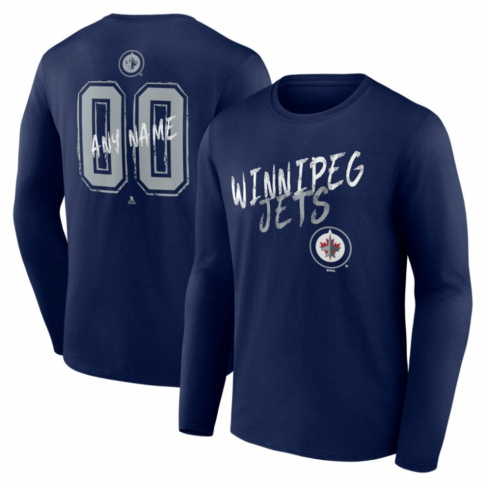 Winnipeg Jets Hustle Personalized Name & Number Long Sleeve T-Shirt Discount