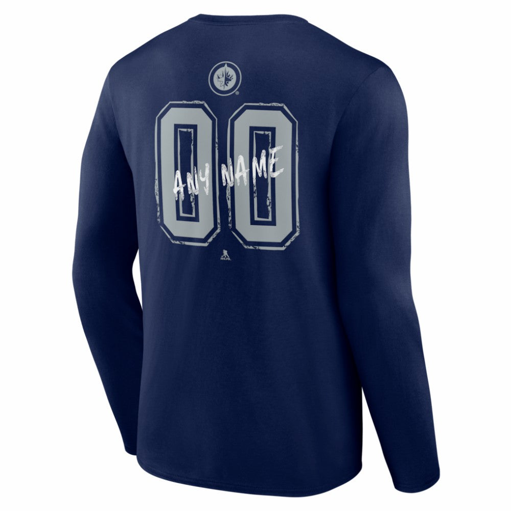 Winnipeg Jets Hustle Personalized Name & Number Long Sleeve T-Shirt Discount