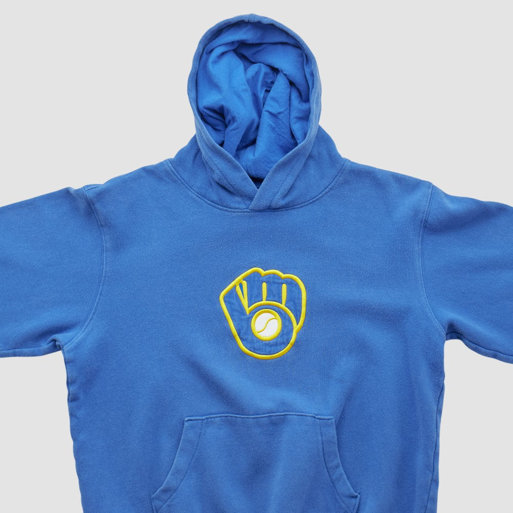 Milwaukee Brewers Majestic 2000s Hooded Pullover Sweatshirt | MLB Discount