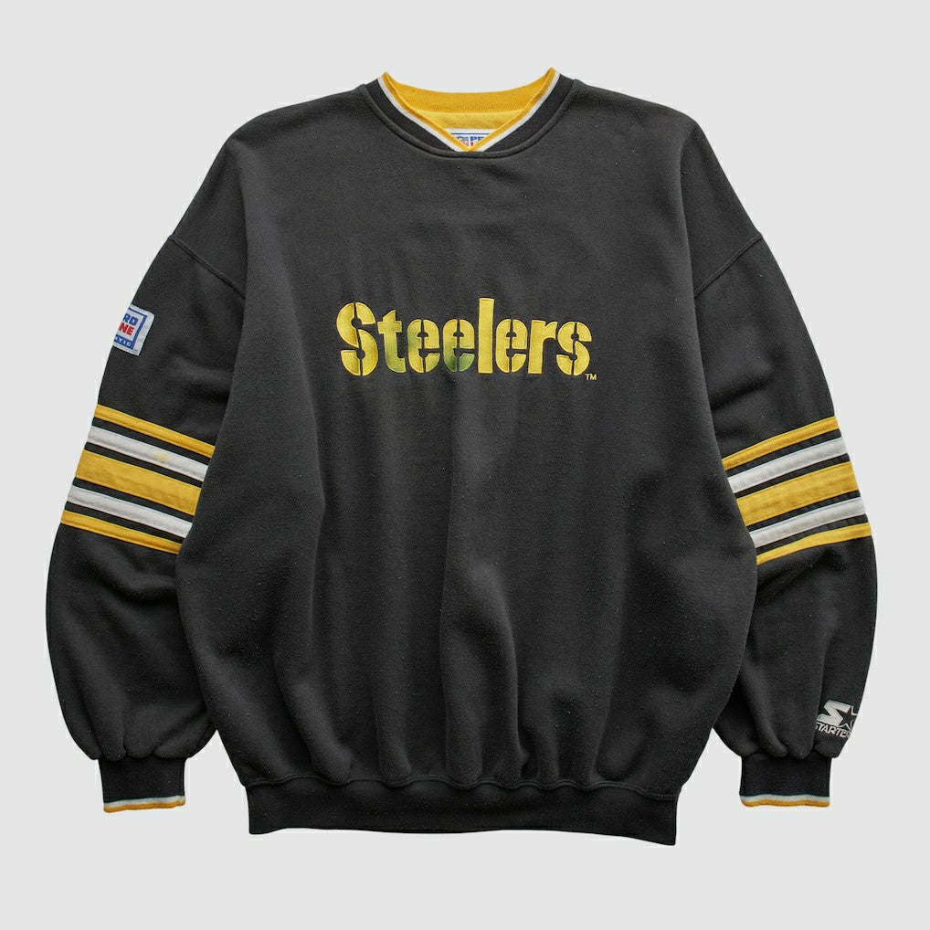 Pittsburgh Steelers Fanatics Starter 90s Pullover Sweatshirt