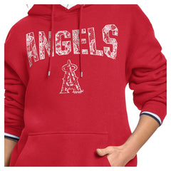 Los Angeles Angels Starter Women's Lace Team Lockup Fleece Hoodie | MLB Discount