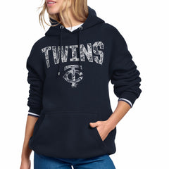 Minnesota Twins Starter Women's Lace Team Lockup Fleece Hoodie | MLB Outlet