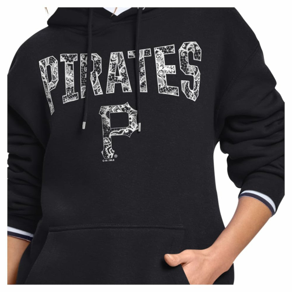 Pittsburgh Pirates Starter Women's Lace Team Lockup Fleece Hoodie | MLB Shop