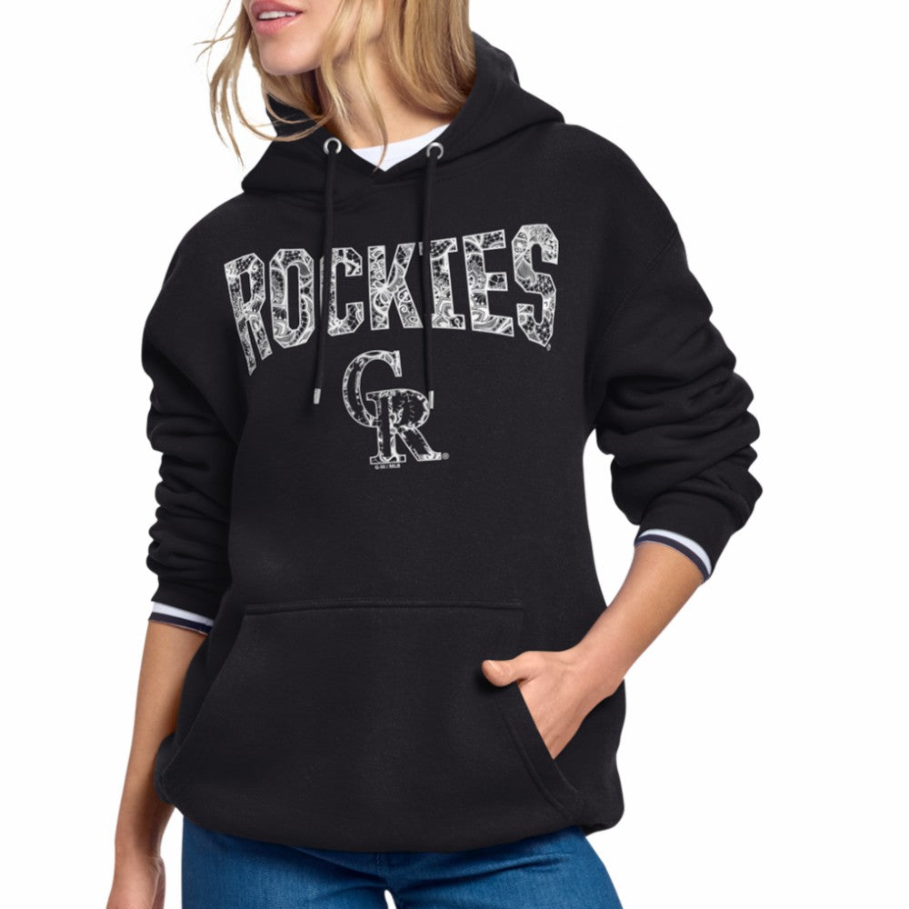 Colorado Rockies Starter Women's Lace Team Lockup Fleece Hoodie | MLB US
