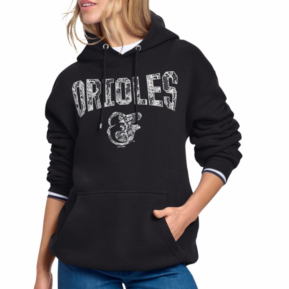 Baltimore Orioles Starter Women's Lace Team Lockup Fleece Hoodie | MLB For sale