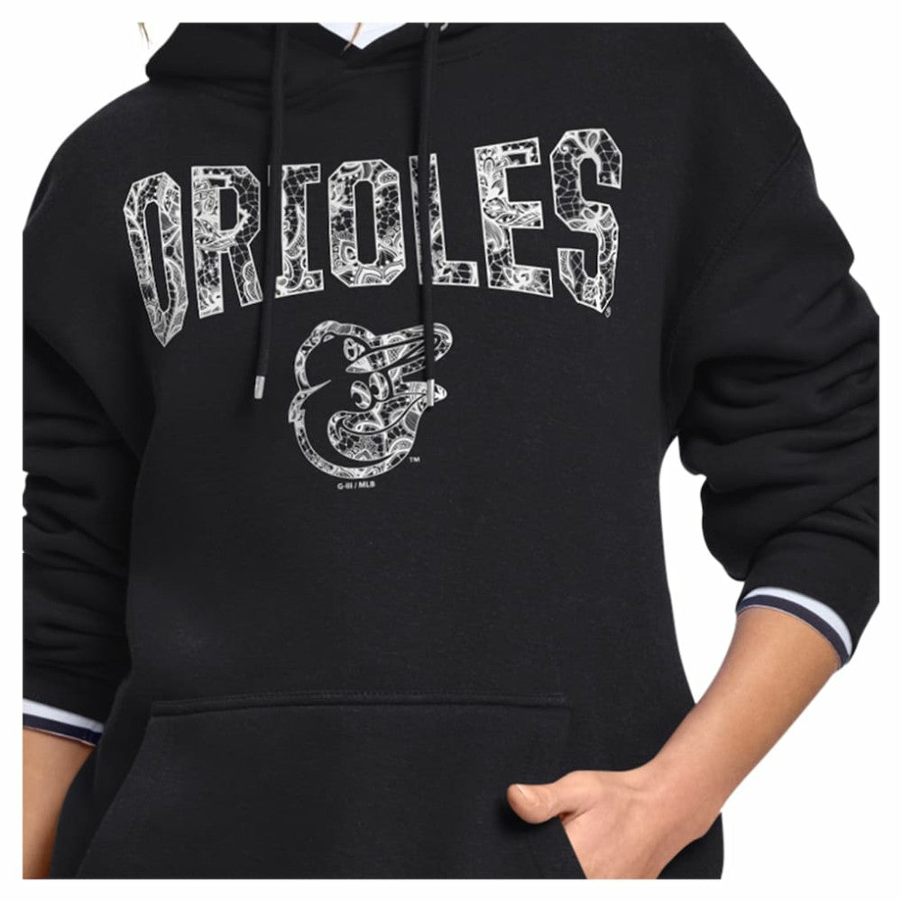 Baltimore Orioles Starter Women's Lace Team Lockup Fleece Hoodie | MLB For sale