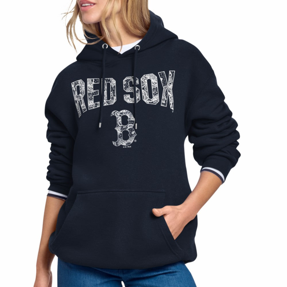 Boston Red Sox Starter Women's Lace Team Lockup Fleece Hoodie | MLB Sale