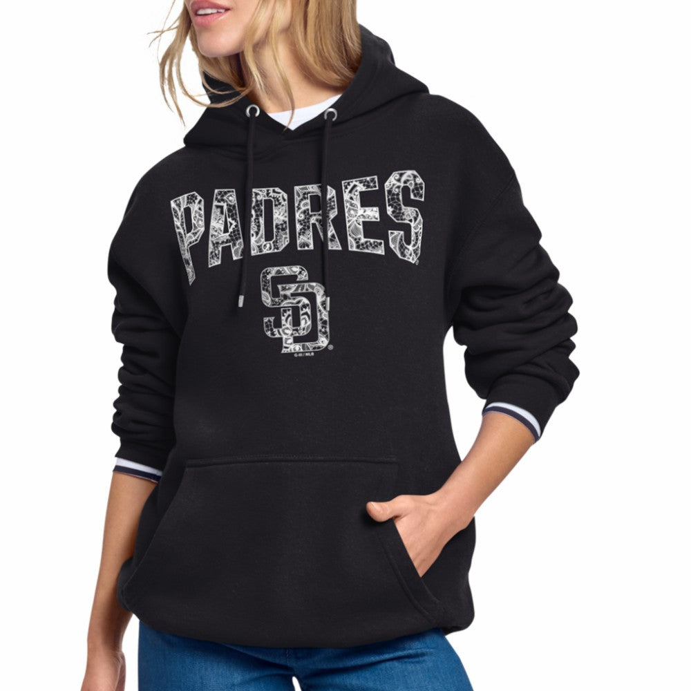 San Diego Padres Starter Women's Lace Team Lockup Fleece Hoodie | MLB On Sale