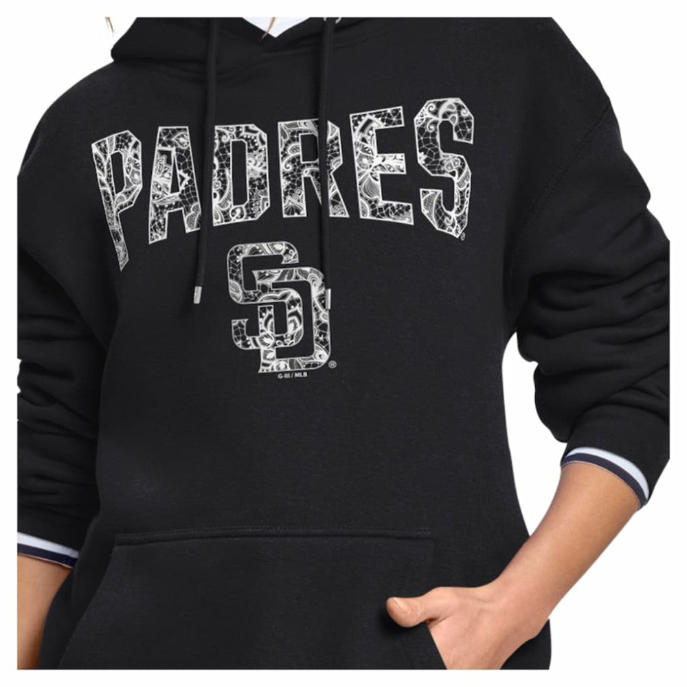 San Diego Padres Starter Women's Lace Team Lockup Fleece Hoodie | MLB On Sale