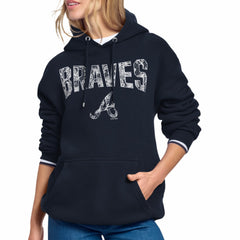 Atlanta Braves Starter Women's Lace Team Lockup Fleece Hoodie | MLB Shop