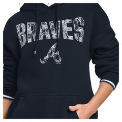 Atlanta Braves Starter Women's Lace Team Lockup Fleece Hoodie | MLB Shop
