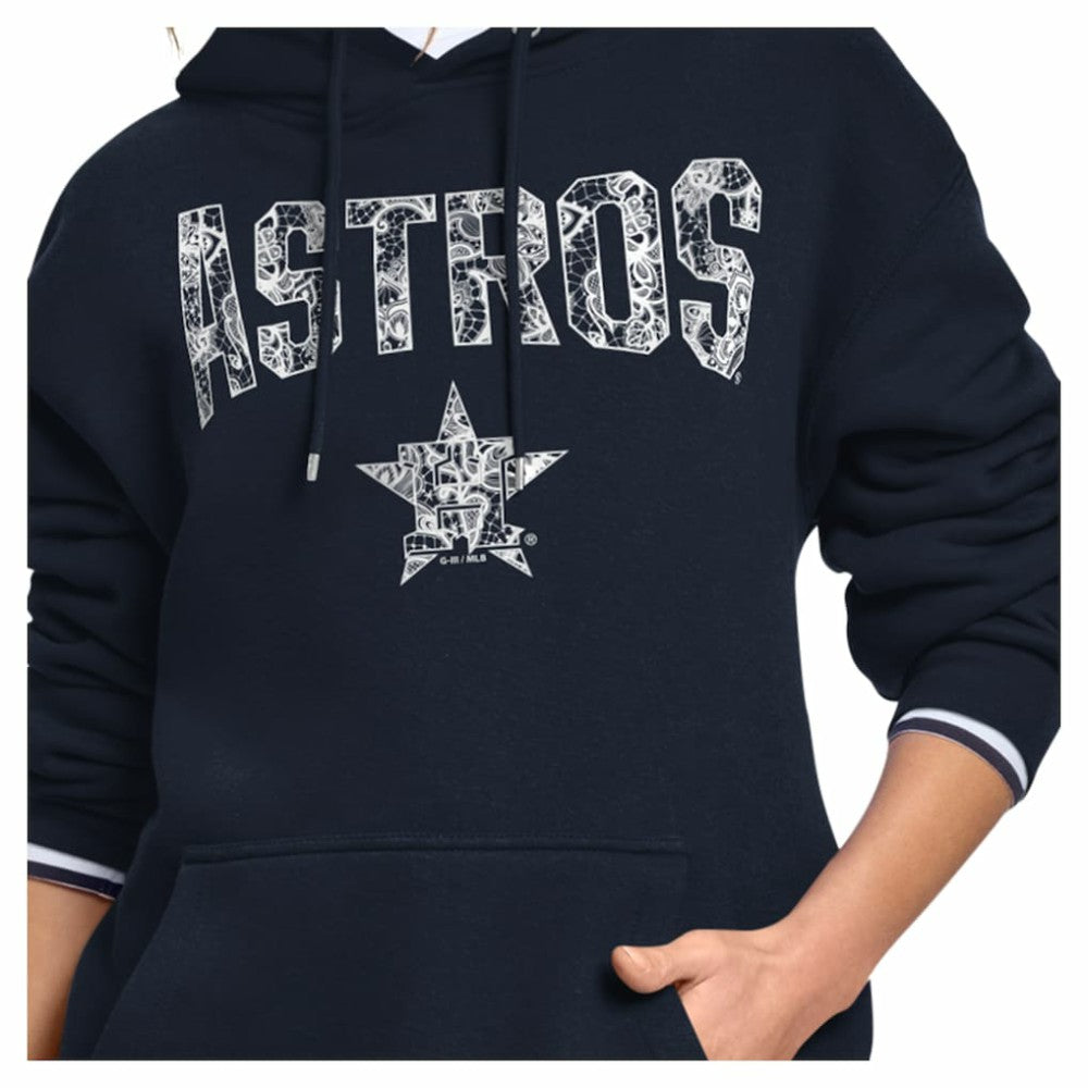 Houston Astros Starter Women's Lace Team Lockup Fleece Hoodie | MLB On Sale