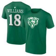 Chicago Bears  Caleb Williams  St. Patrick's Day Icon Name & Number T-Shirt