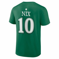 Denver Broncos  Bo Nix  St. Patrick's Day Icon Name & Number T-Shirt